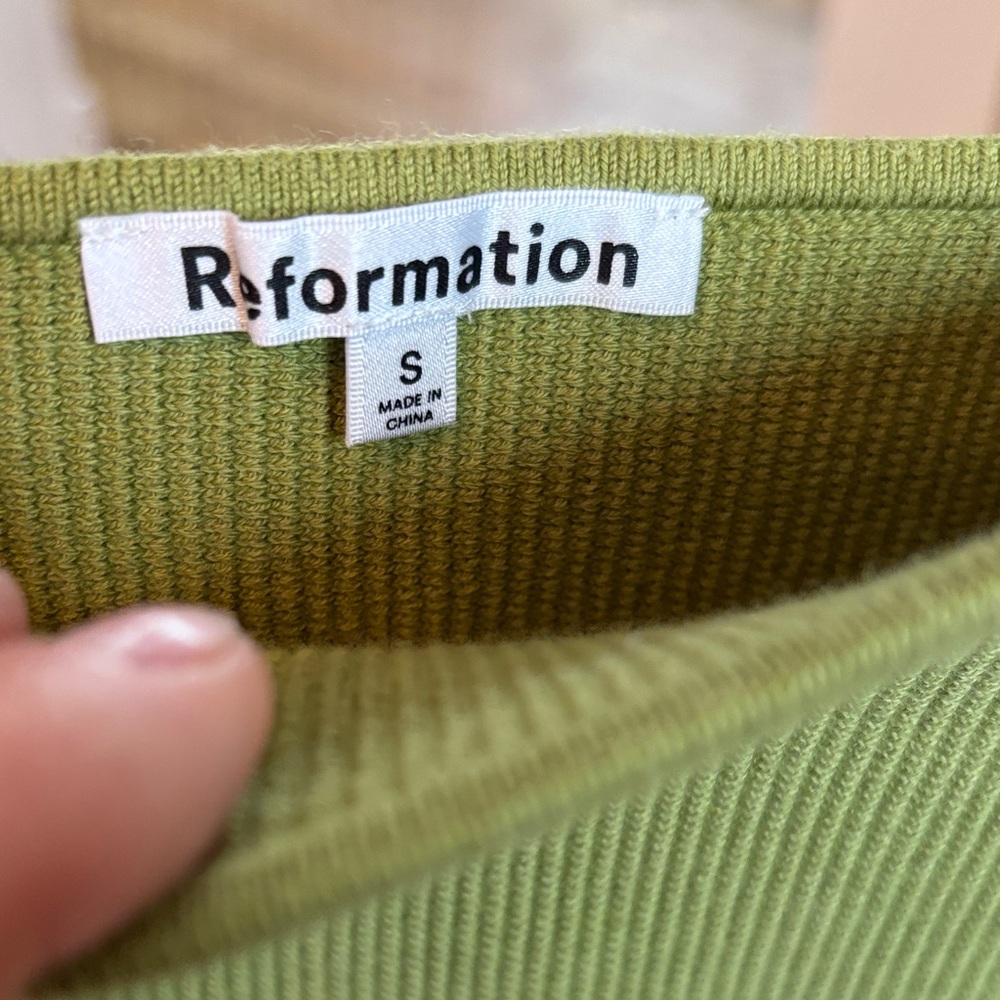Reformation Green Ribbed Tank - Picture 2 of 2